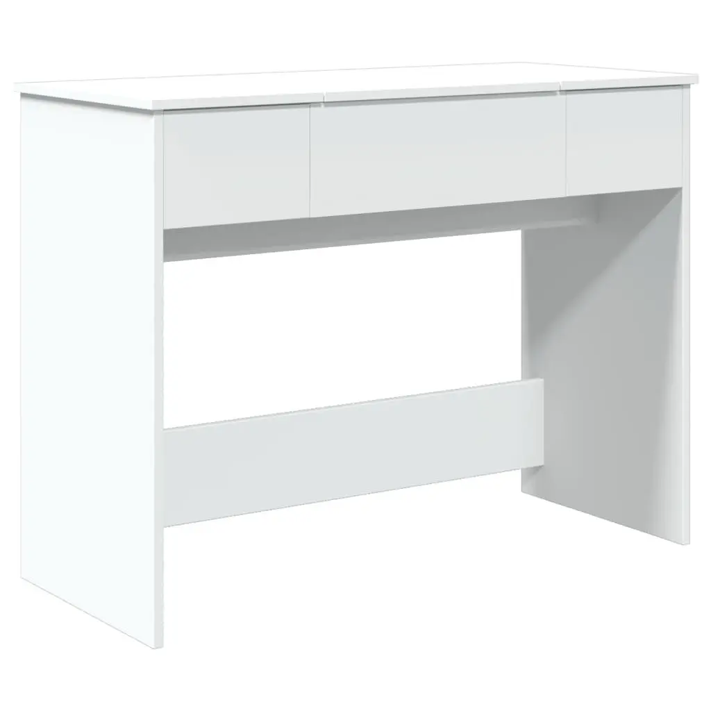 White Dressing Table with Mirror Bedroom Vanity Storage Unit 100x45x76cm Modern