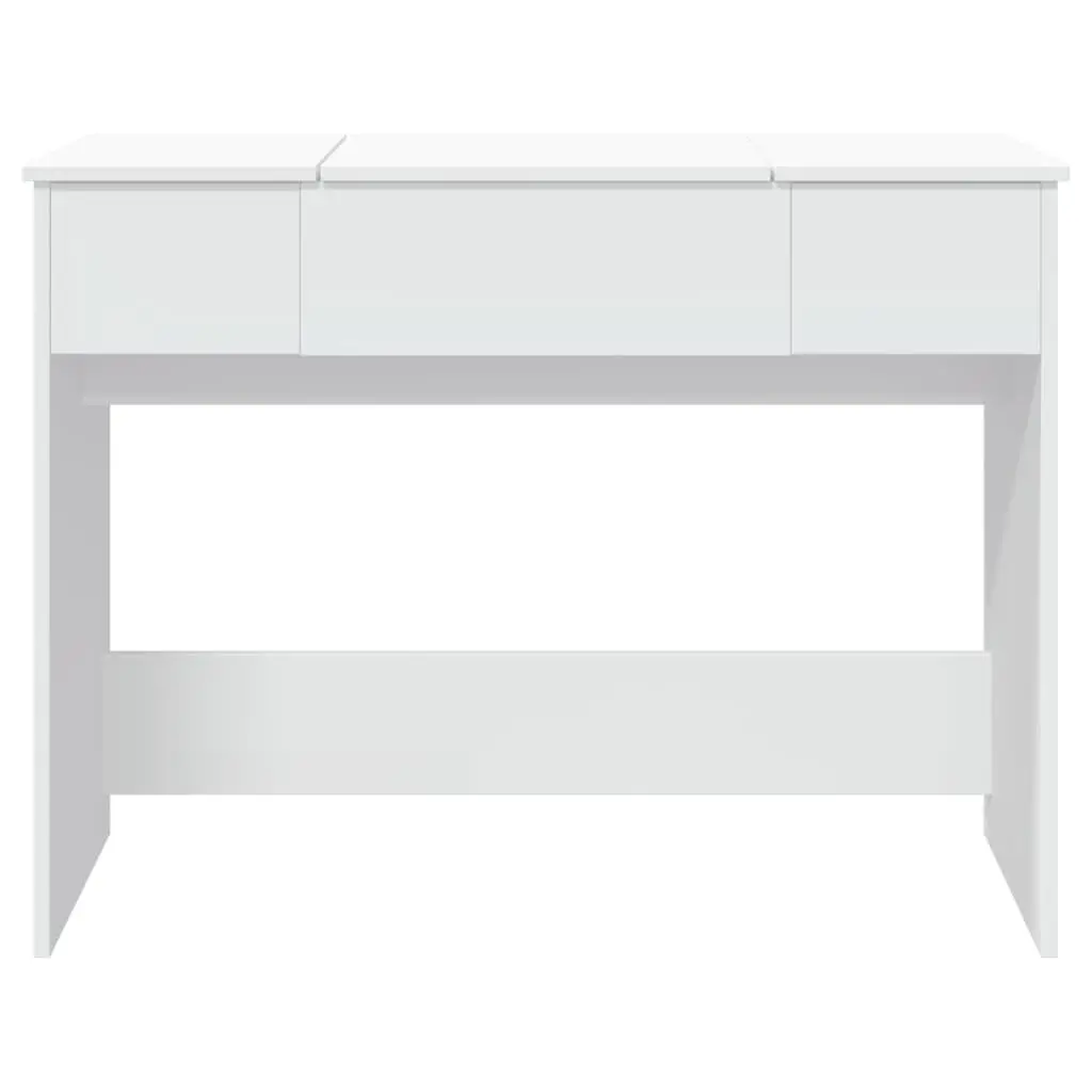 White Dressing Table with Mirror Bedroom Vanity Storage Unit 100x45x76cm Modern