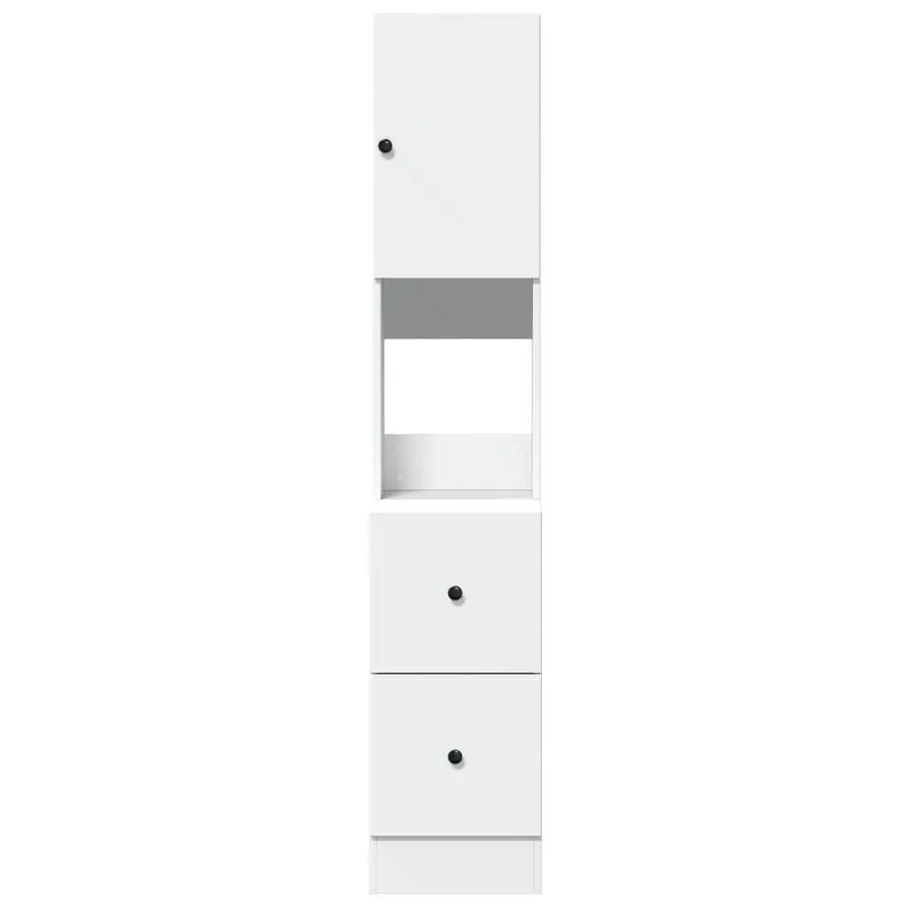 Kitchen Cabinet White Storage Unit with Doors Drawers 35x50x180cm