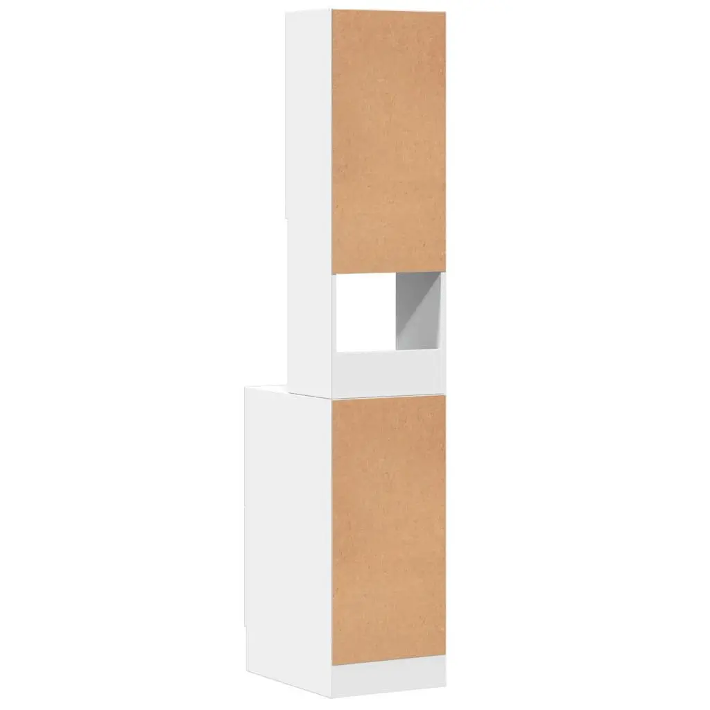 Kitchen Cabinet White Storage Unit with Doors Drawers 35x50x180cm