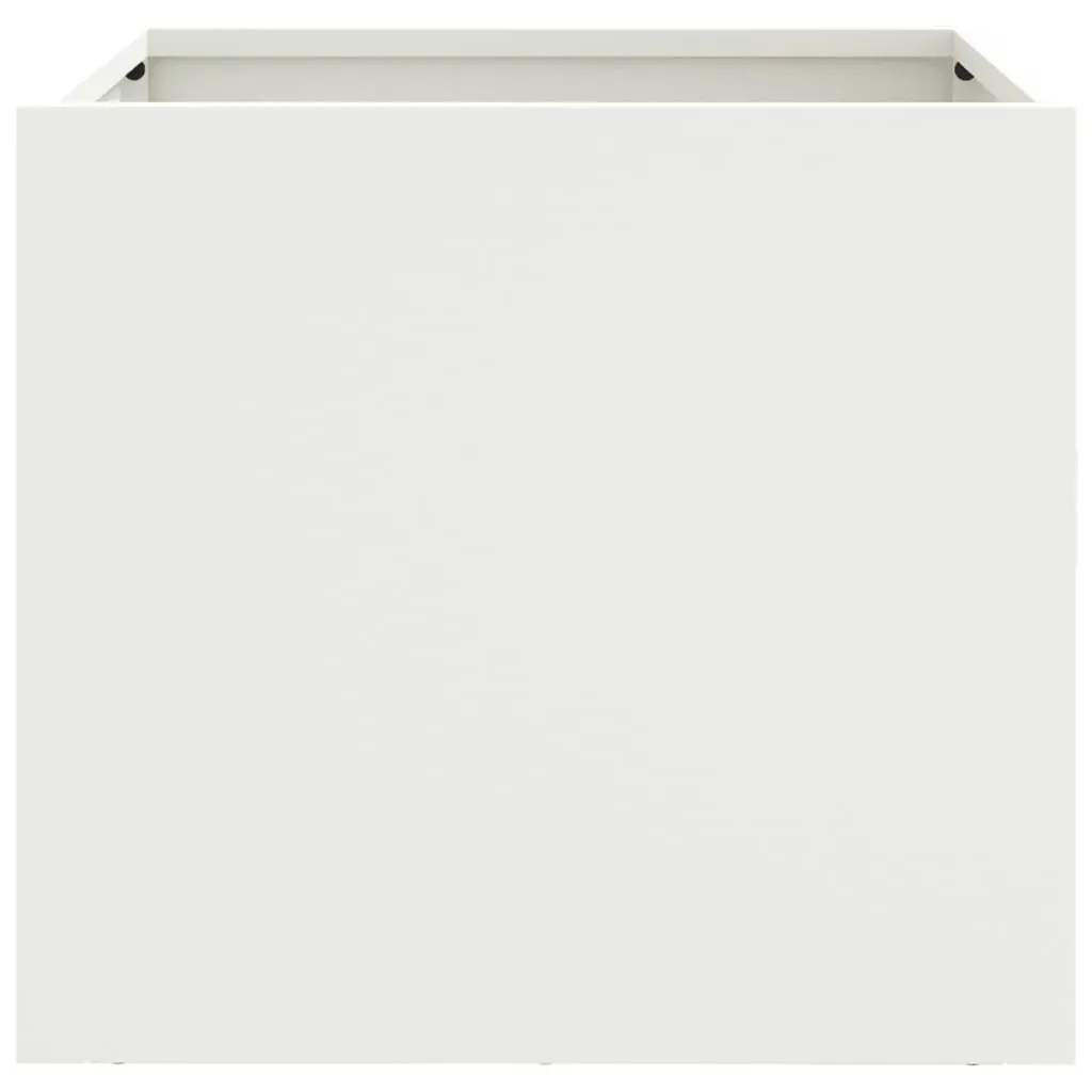 Steel Garden Planters Sturdy White Outdoor Raised Flower Beds 32 x 30 x 29 cm 2 pcs