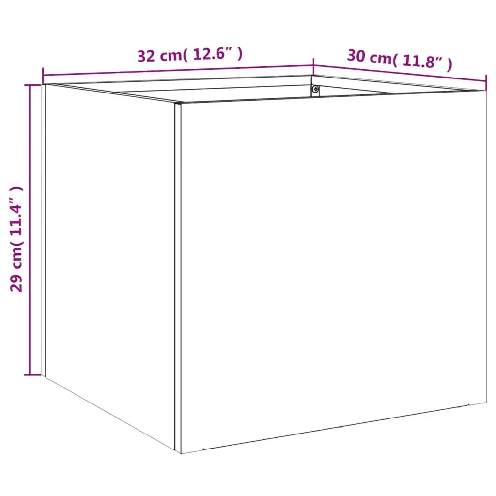 Steel Garden Planters Sturdy White Outdoor Raised Flower Beds 32 x 30 x 29 cm 2 pcs