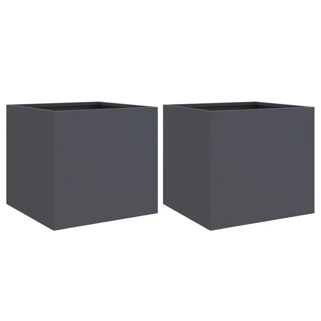 Steel Garden Planters Sturdy Frame Anthracite 32x30x29 cm