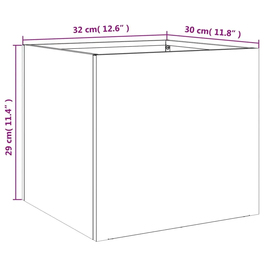Steel Garden Planters Sturdy Frame Anthracite 32x30x29 cm