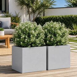 Your New Silver Garden Planters for Outdoor Style, 2 Pcs