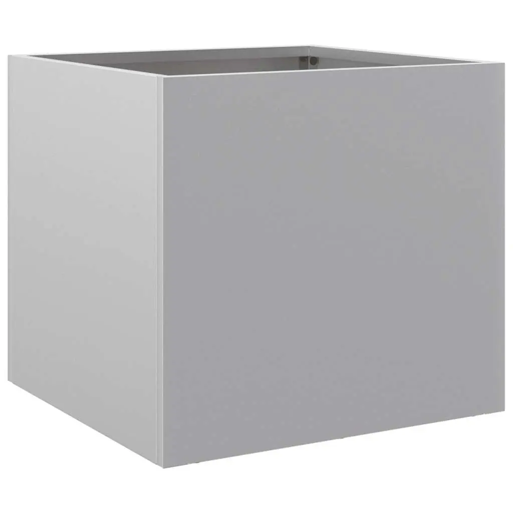 Garden Planters Silver 32x30x29 cm 2 Pcs Galvanised Steel Outdoor Patio Balcony Flower Pot Box