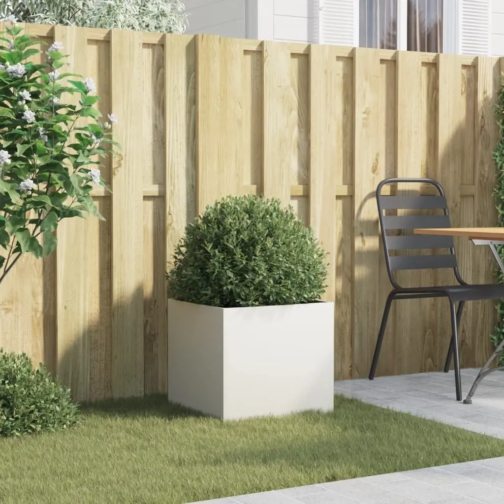 Raised Planter White Steel Frame 42 x 40 x 39 cm