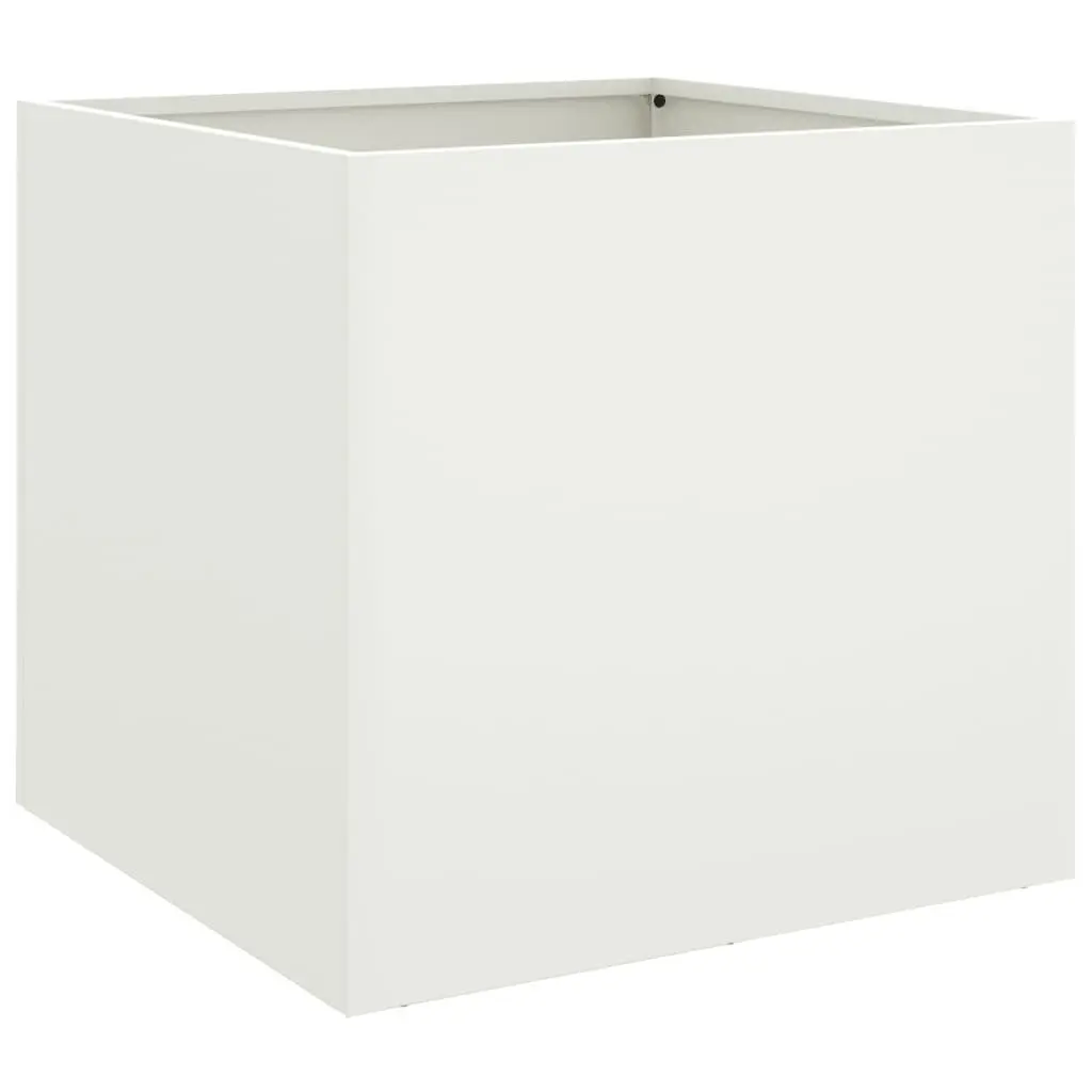 Raised Planter White Steel Frame 42 x 40 x 39 cm
