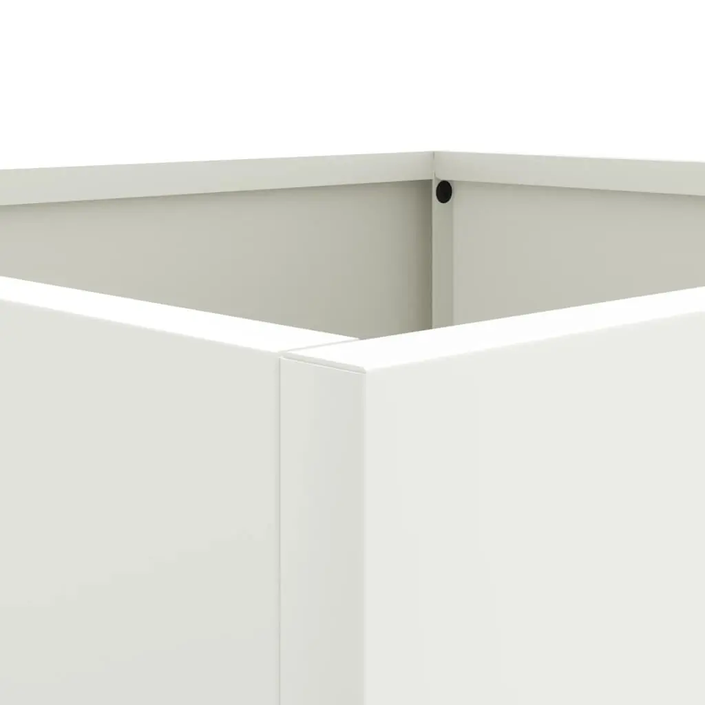 Raised Planter White Steel Frame 42 x 40 x 39 cm