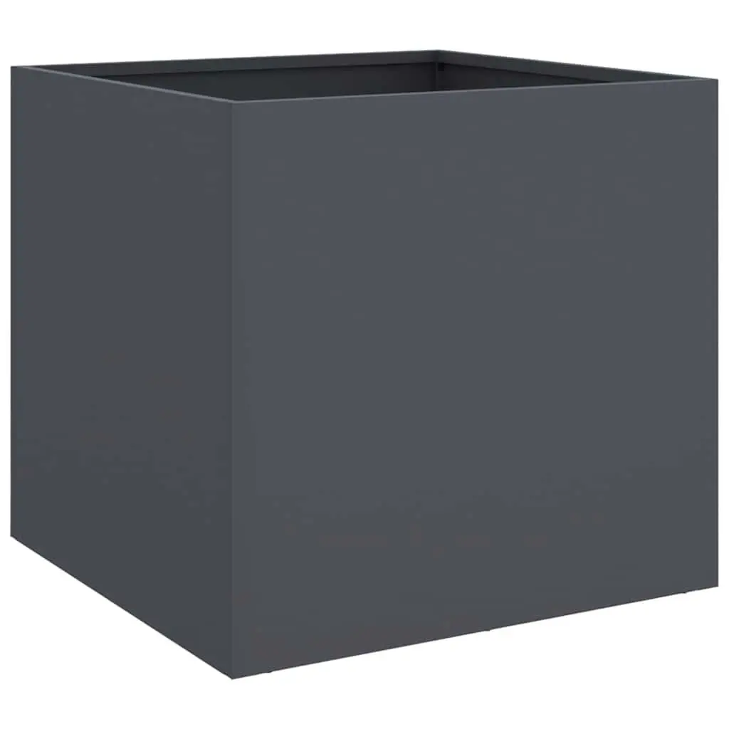 Steel Planter Anthracite Raised Bed 42 x 40 x 39 cm Outdoor Pots Decorative