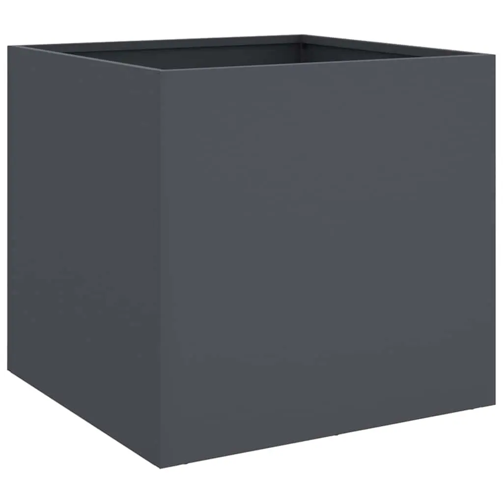 Steel Planter Anthracite Raised Bed 42 x 40 x 39 cm Outdoor Pots Decorative