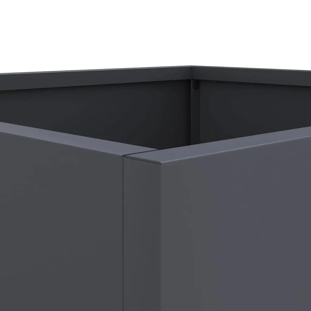 Steel Planter Anthracite Raised Bed 42 x 40 x 39 cm Outdoor Pots Decorative