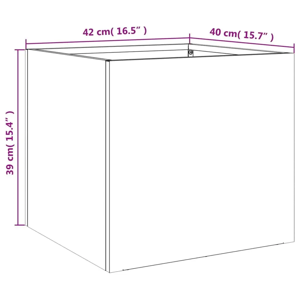 Raised Bed Planter Boxes Anthracite Steel Frame 42 x 40 x 39 cm 2 Piece