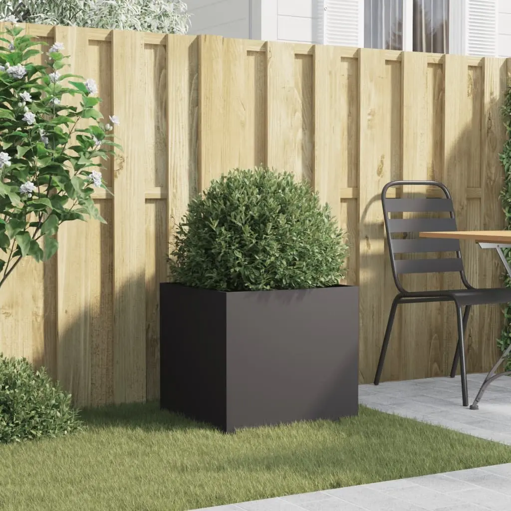 Steel Planter Black Raised Garden Bed 49 x 47 x 46 cm