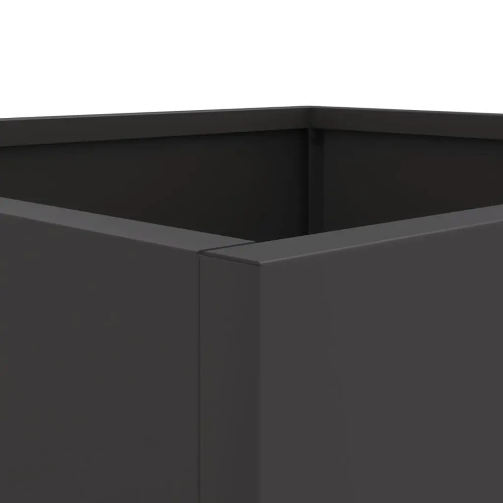 Steel Planters Black Outdoor Garden Flower Box 49x47x46cm 2 Piece