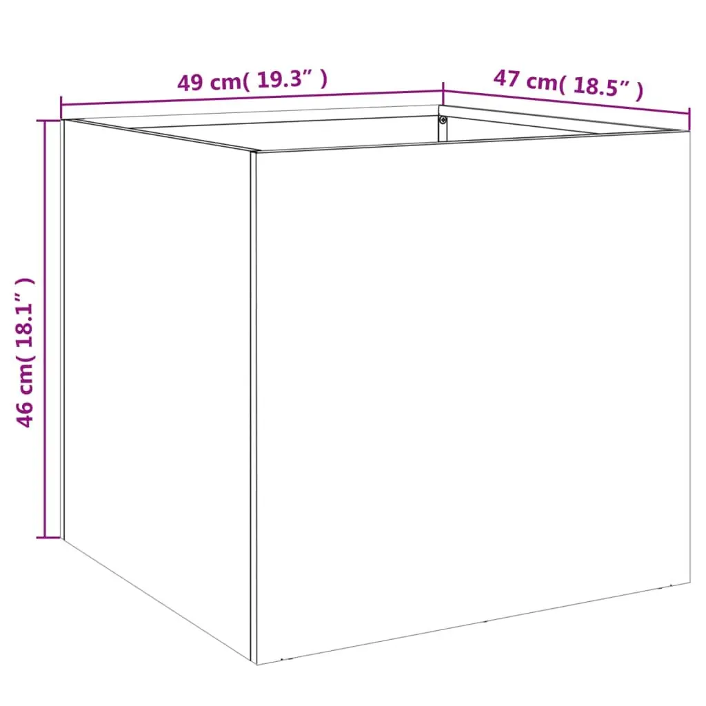 Steel Planters Black Outdoor Garden Flower Box 49x47x46cm 2 Piece