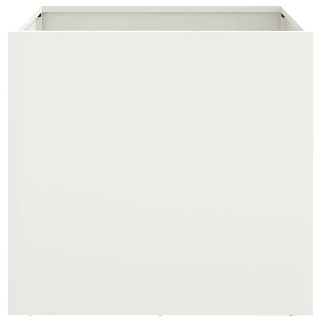 Raised Garden Planter Steel Frame White 49L x 47W x 46H cm