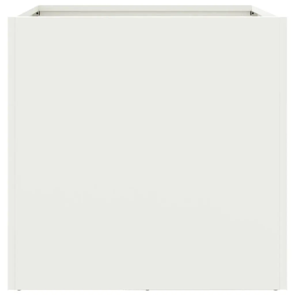 Raised Garden Planter Steel Frame White 49L x 47W x 46H cm
