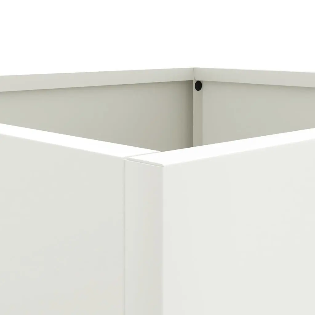 Raised Garden Planter Steel Frame White 49L x 47W x 46H cm