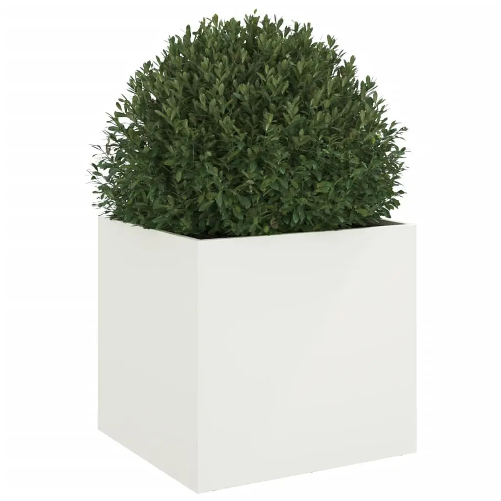 Raised Garden Planter Steel Frame White 49L x 47W x 46H cm