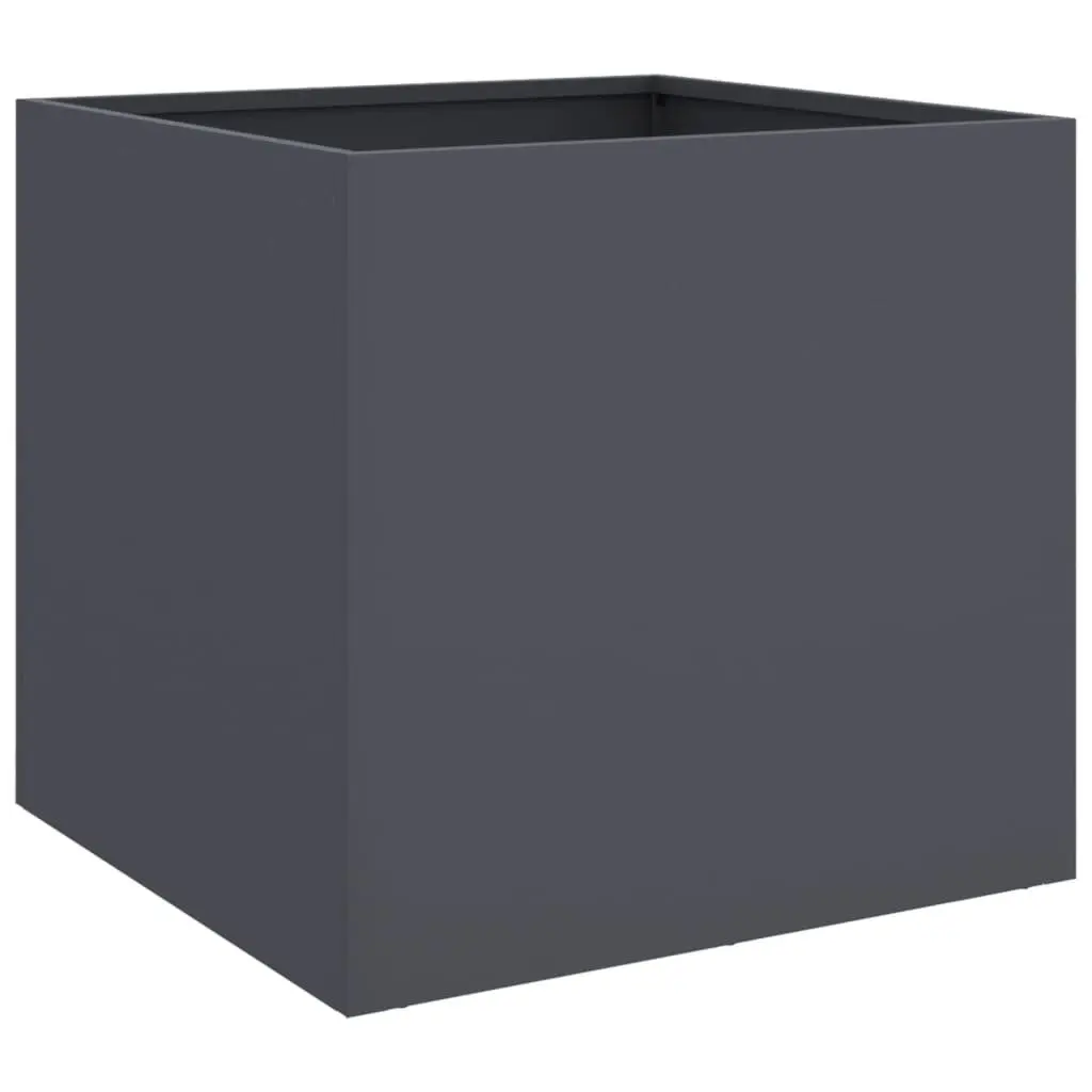 Steel Planter Anthracite Colour Cold-Rolled Steel 49 x 47 x 46 cm Garden Raised Bed Flower Box