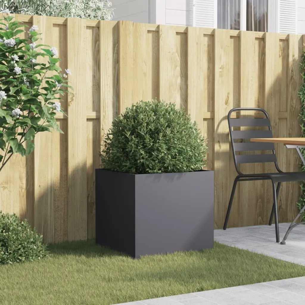 Steel Planter Anthracite Colour Cold-Rolled Steel 49 x 47 x 46 cm Garden Raised Bed Flower Box
