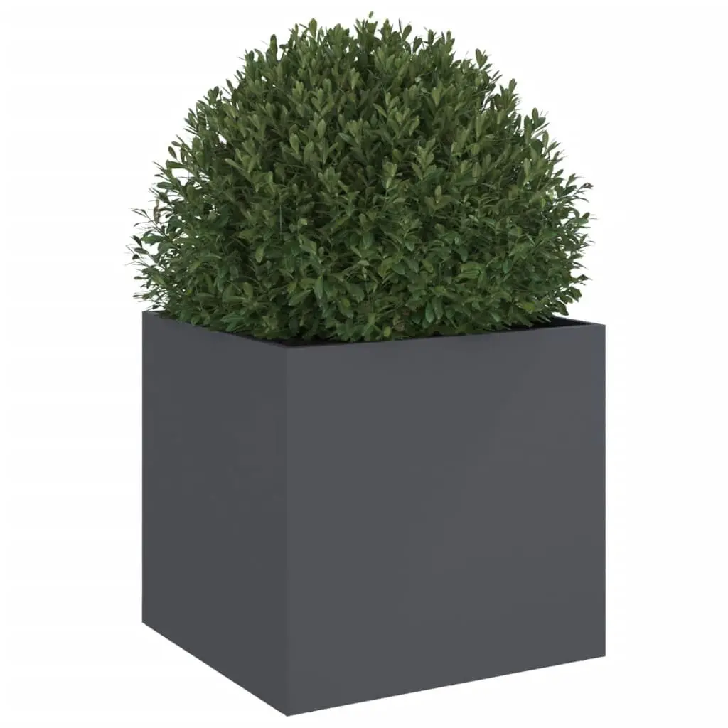 Steel Planter Anthracite Colour Cold-Rolled Steel 49 x 47 x 46 cm Garden Raised Bed Flower Box