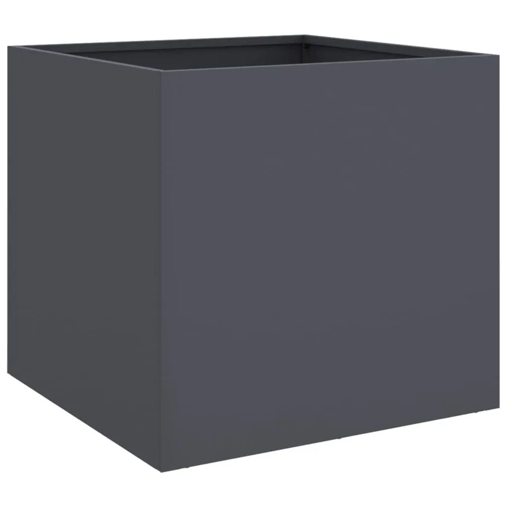 Garden Planters Anthracite Raised Beds Steel Frame 49L x 47W x 46H cm 2 Piece
