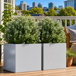 Stylish 2 pcs Silver Garden Planters for Your Home