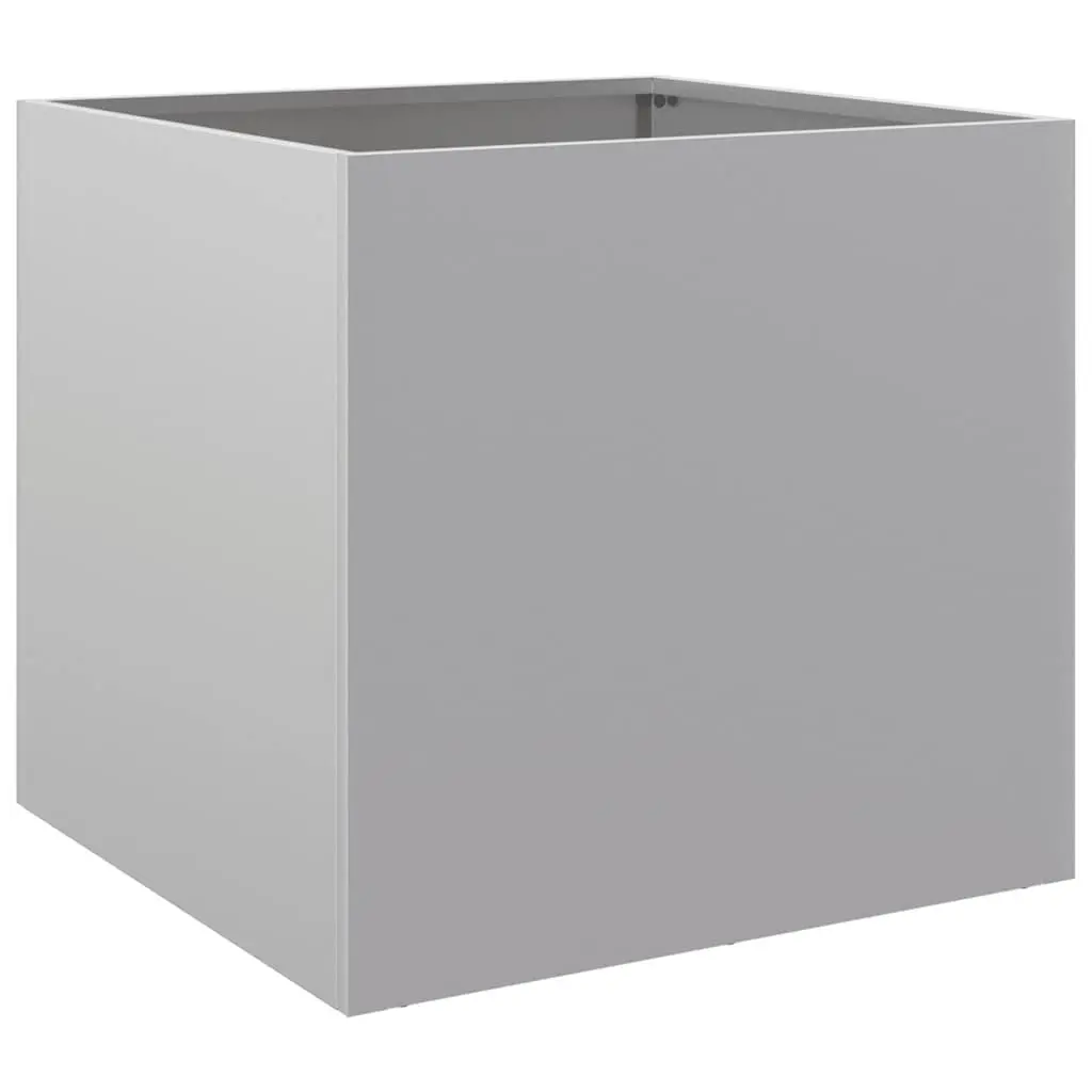 Garden Planters Galvanised Steel Silver 49x47x46 cm 2 Piece Set