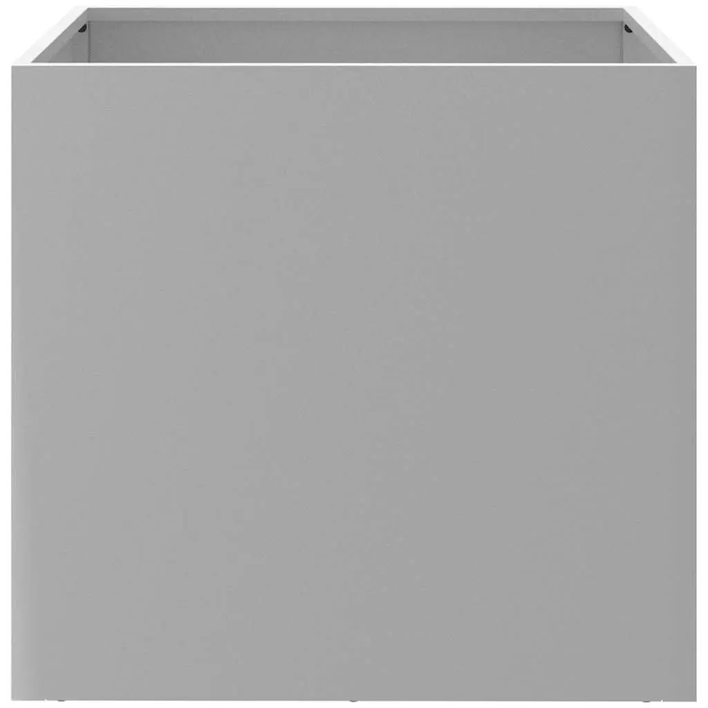 Garden Planters Galvanised Steel Silver 49x47x46 cm 2 Piece Set