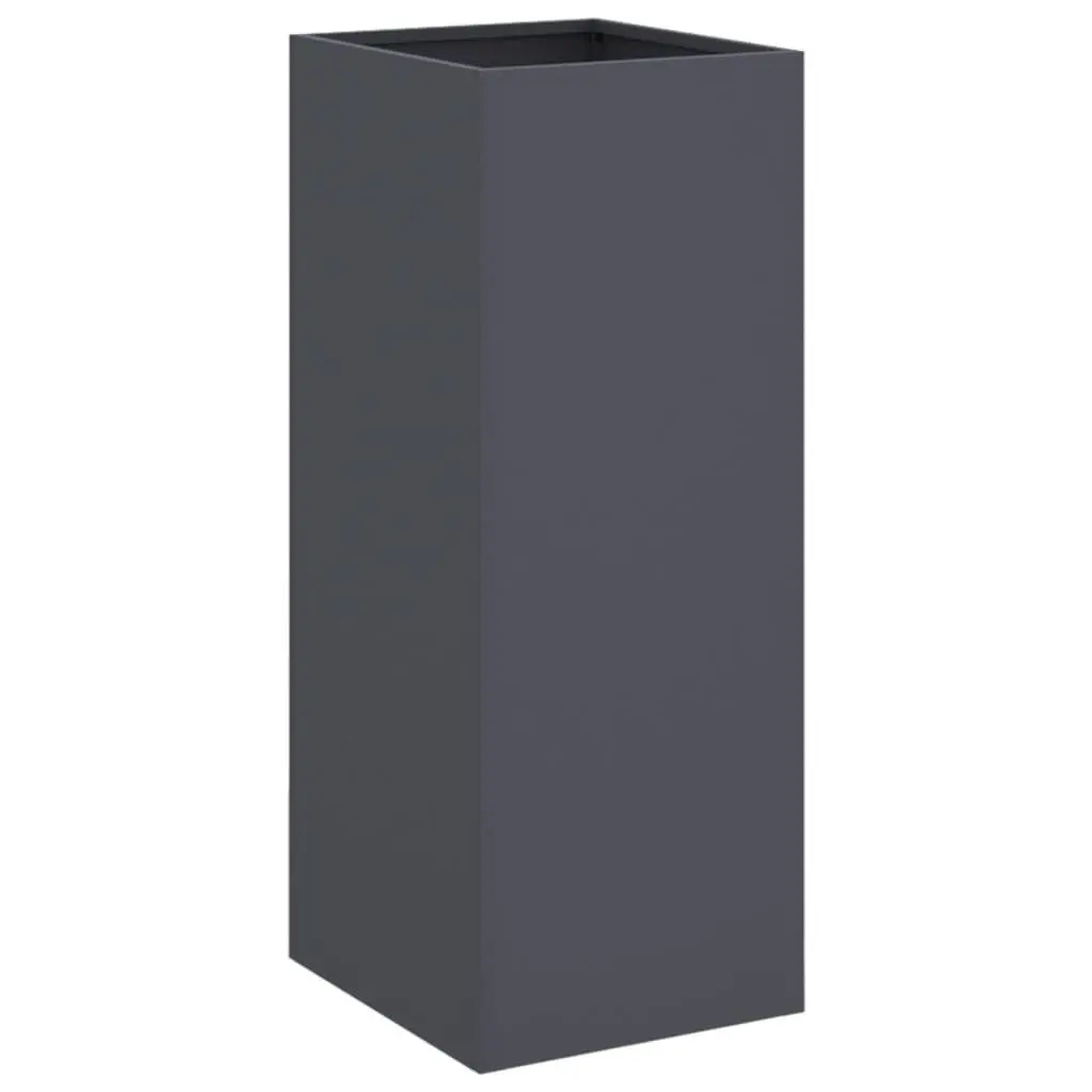 Steel Planter Anthracite Outdoor Garden Flower Box 32 x 29 x 75 cm