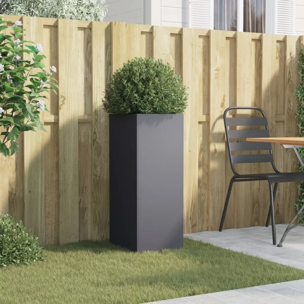 Steel Planter Anthracite Outdoor Garden Flower Box 32 x 29 x 75 cm