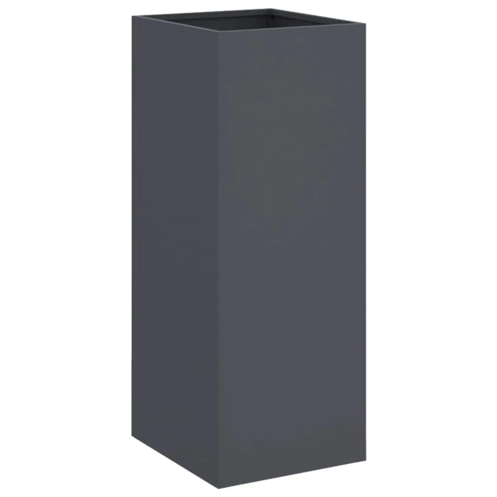 Steel Planter Anthracite Outdoor Garden Flower Box 32 x 29 x 75 cm
