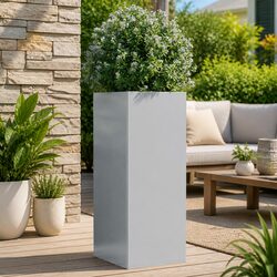 Garden Planter Silver Galvanised Steel Raised Bed Outdoor Patio Flower Box