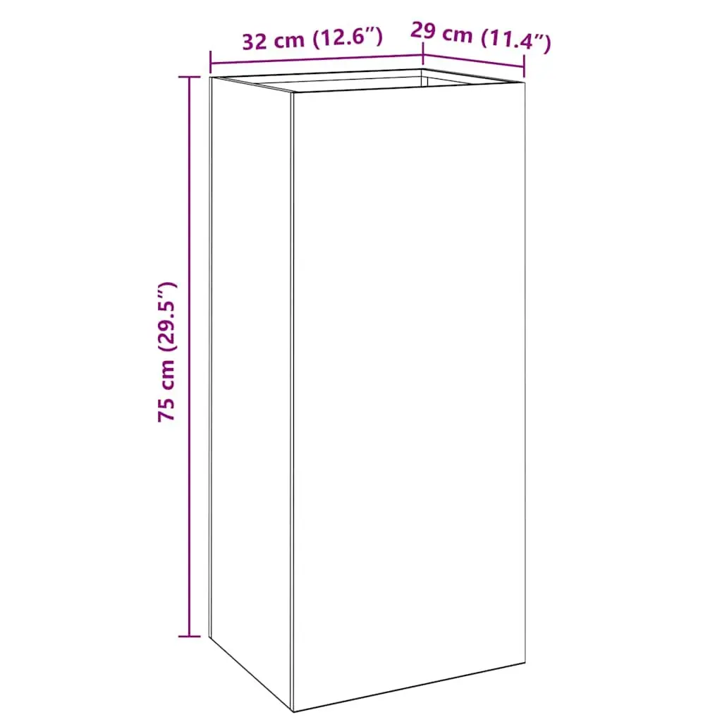 Garden Planter Silver Galvanised Steel Raised Bed Outdoor Patio Flower Box