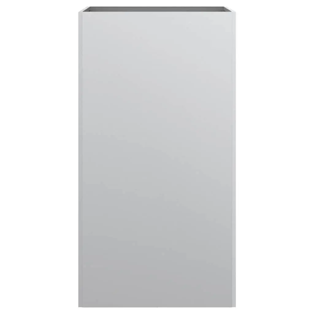 Galvanised Steel Planter Modern Silver 42x38x75 cm