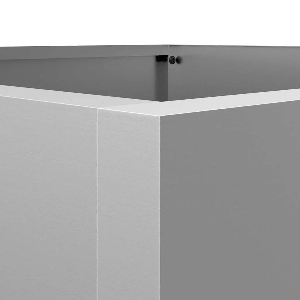 Galvanised Steel Planter Modern Silver 42x38x75 cm