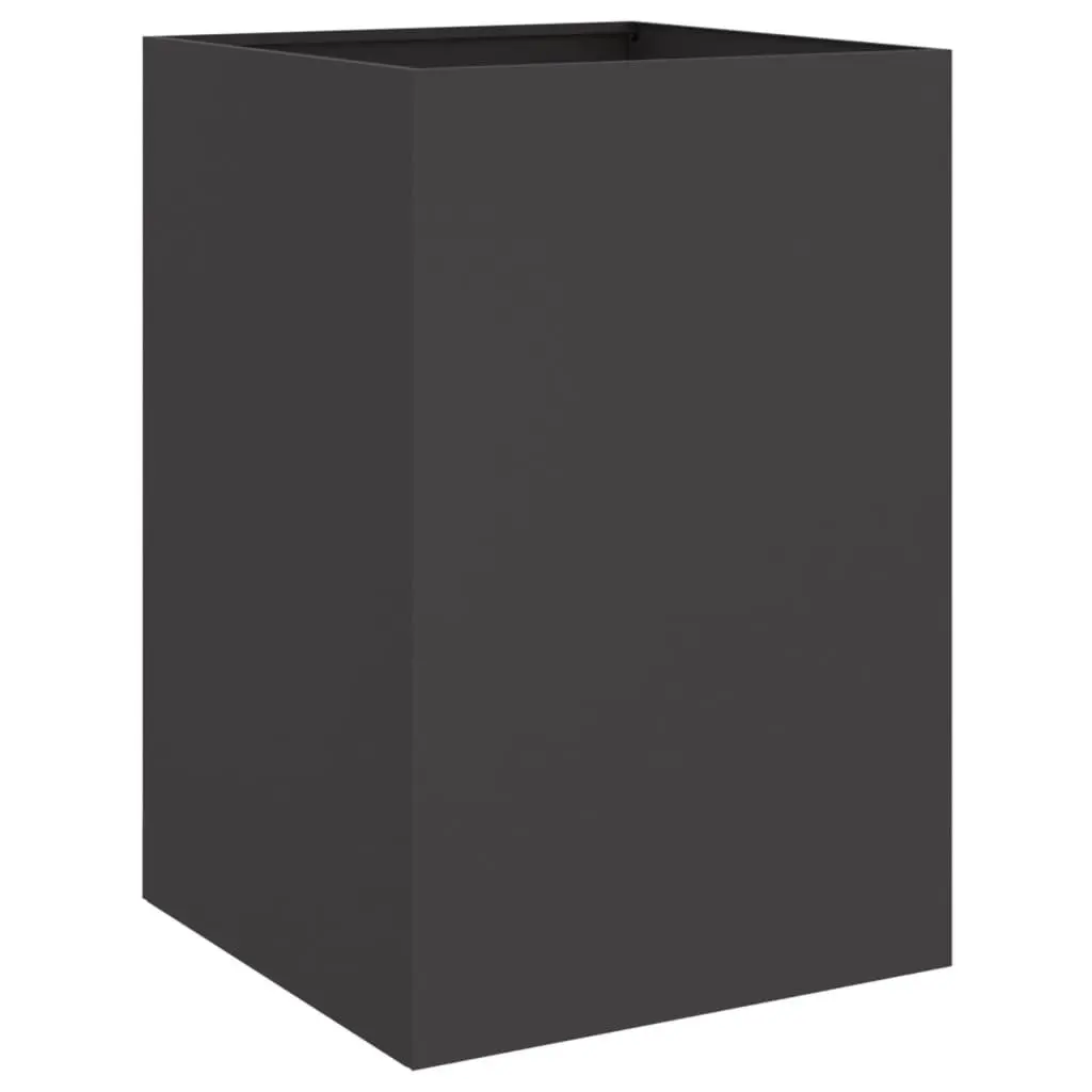 Black Steel Planter Box Durable Outdoor Garden Raised Bed 52 x 48 x 75 cm
