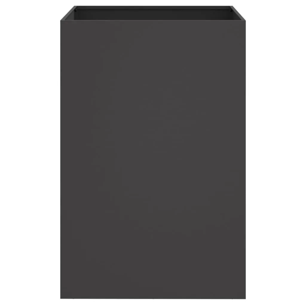 Black Steel Planter Box Durable Outdoor Garden Raised Bed 52 x 48 x 75 cm