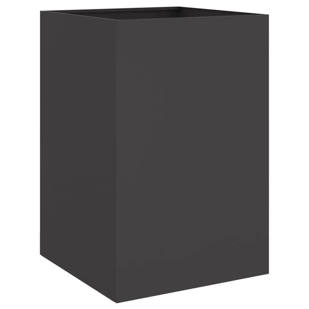 Black Steel Planter Box Durable Outdoor Garden Raised Bed 52 x 48 x 75 cm
