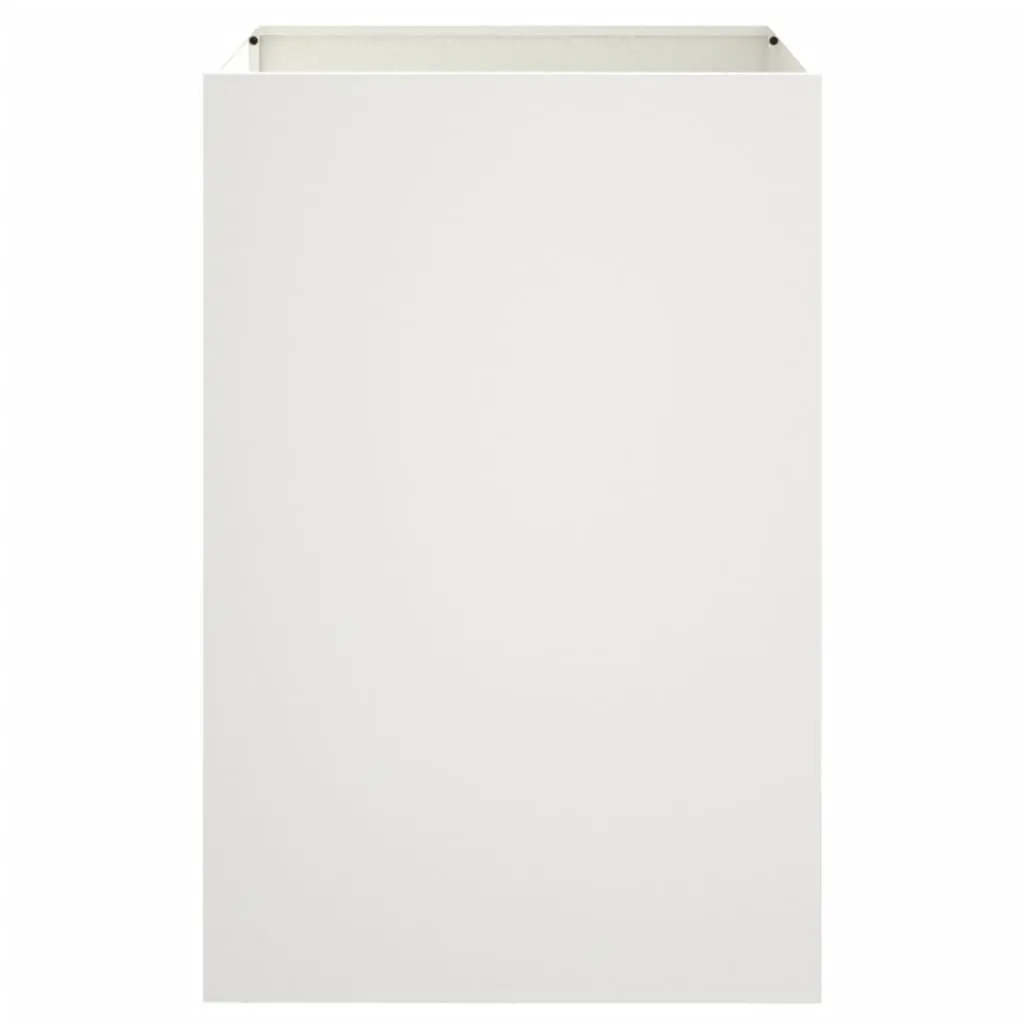 White Steel Planter Sturdy Cold-Rolled Steel Frame 52W x 48D x 75H cm