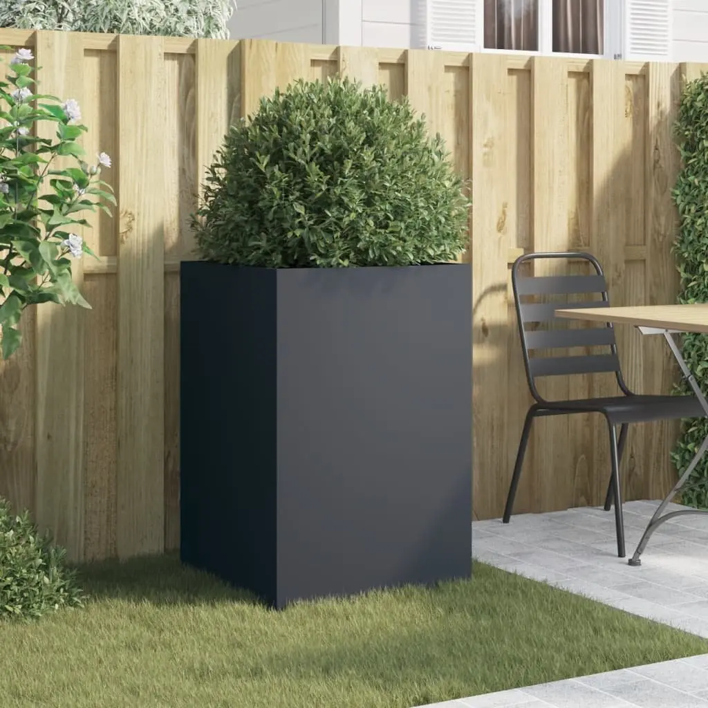 Raised Bed Planter Box Cold Rolled Steel Anthracite 52x48x75cm Outdoor Garden Container