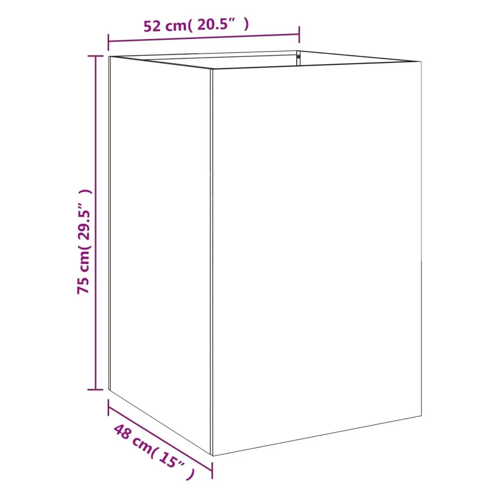 Raised Bed Planter Box Cold Rolled Steel Anthracite 52x48x75cm Outdoor Garden Container