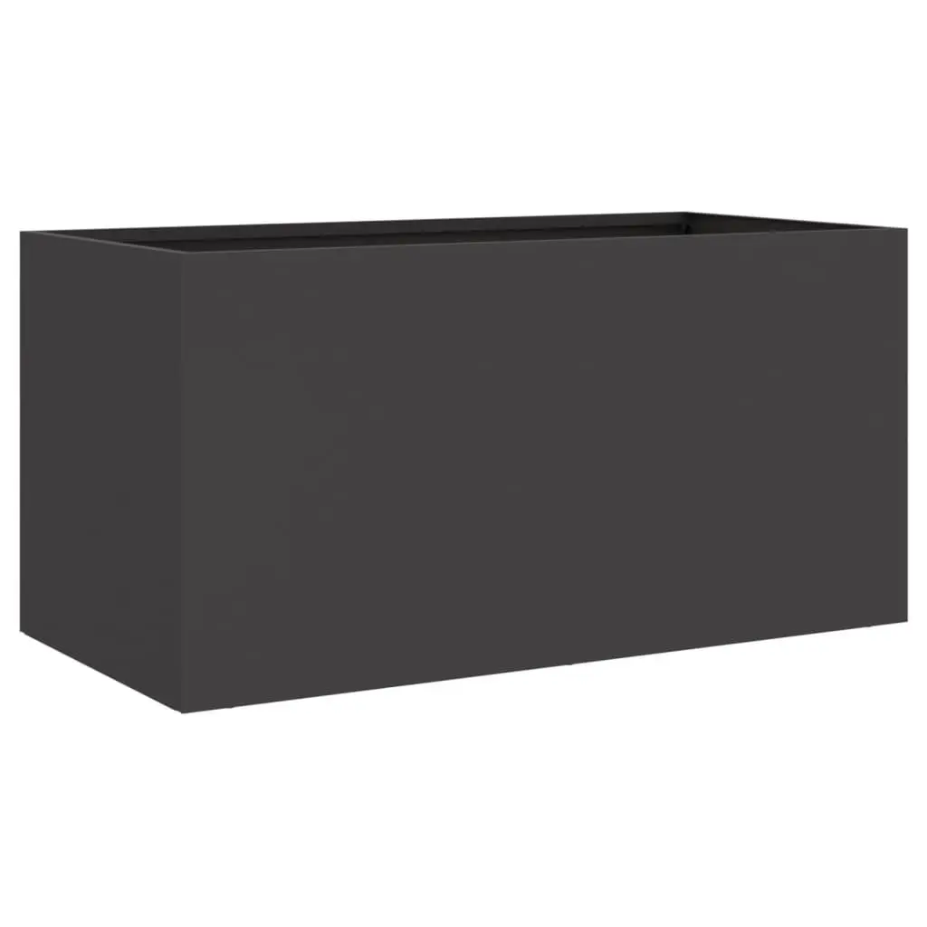 Steel Planter Box Cold-Rolled Black 62 x 30 x 29 cm Outdoor Garden Flower Decor