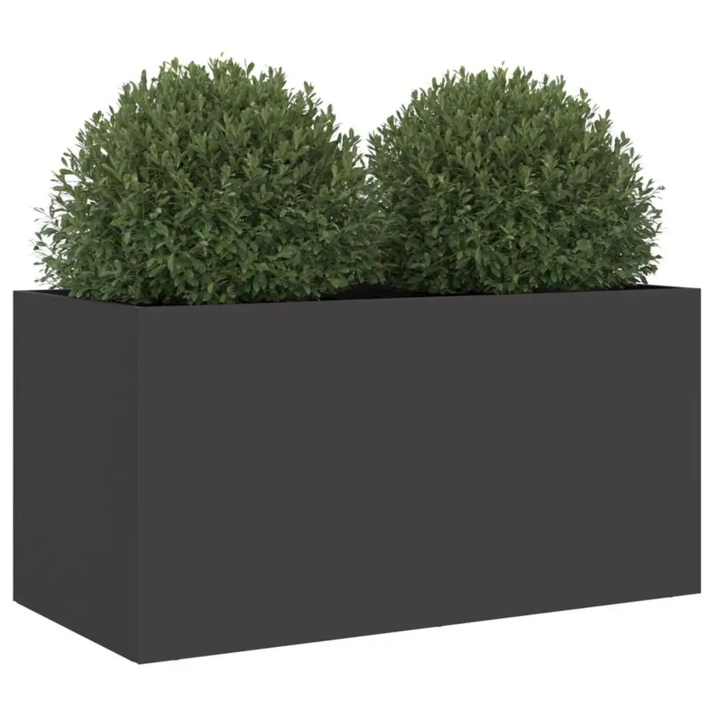 Steel Planter Box Cold-Rolled Black 62 x 30 x 29 cm Outdoor Garden Flower Decor