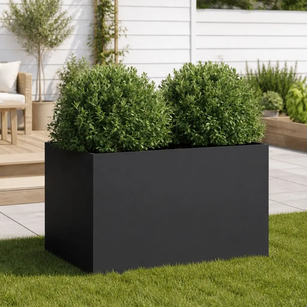 Steel Planter Box Black Cold-rolled Steel 62 x 40 x 39 cm Outdoor Garden Decor