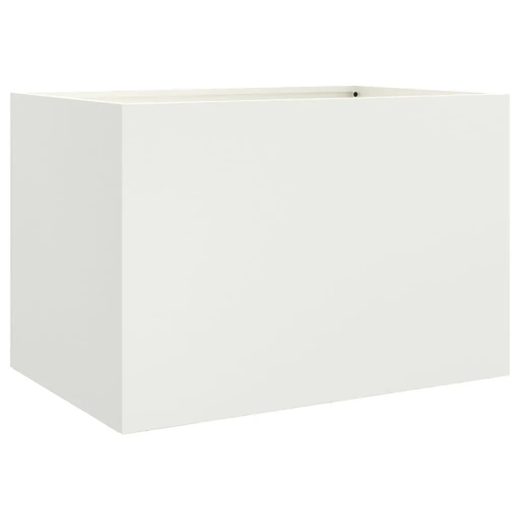Planter Box White Steel 62x40x39 cm Raised Bed Garden Decoration Outdoor