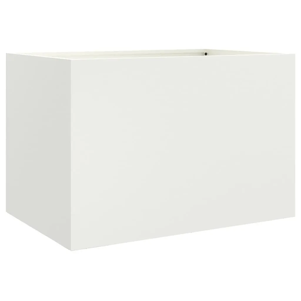 Planter Box White Steel 62x40x39 cm Raised Bed Garden Decoration Outdoor