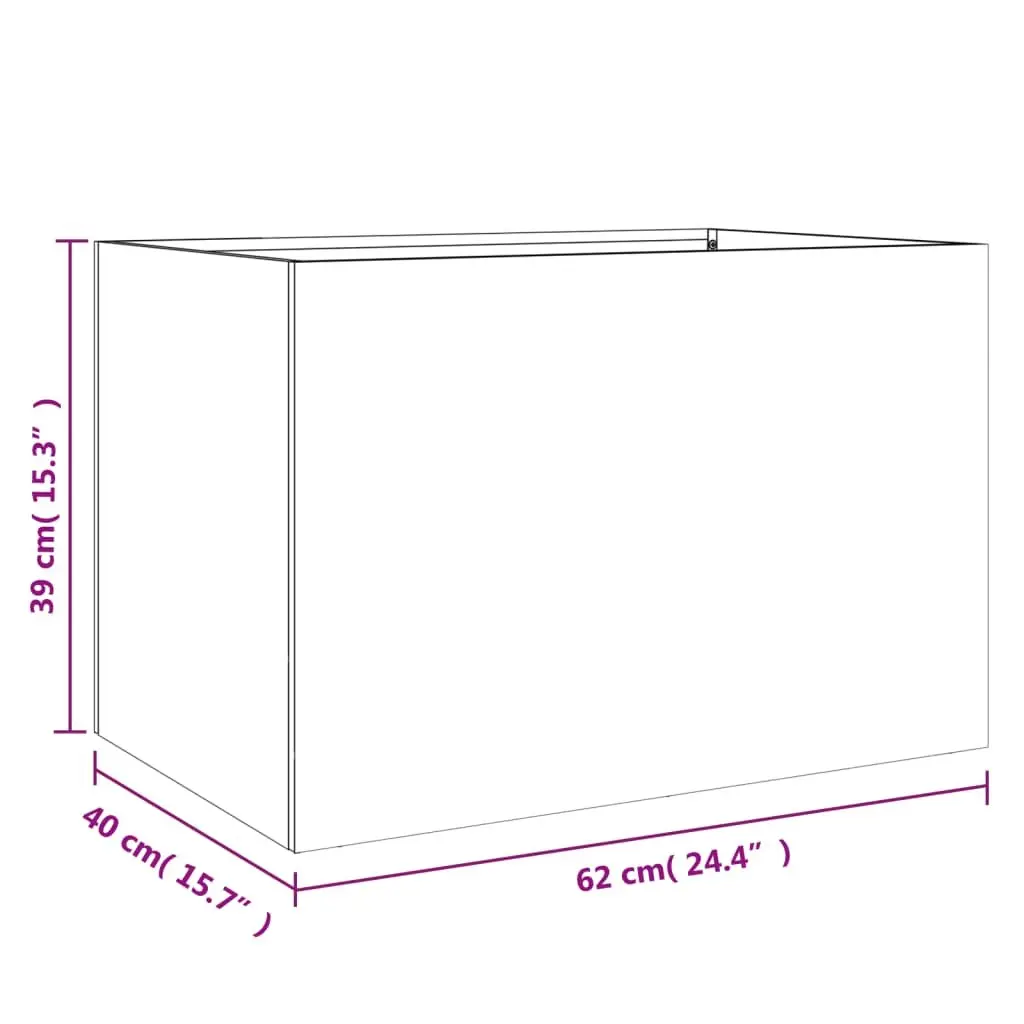 Planter Box White Steel 62x40x39 cm Raised Bed Garden Decoration Outdoor
